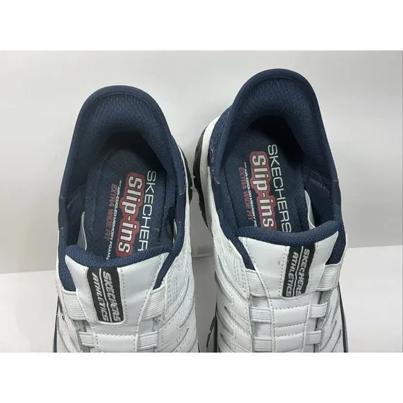 Skechers After Burn Slip-Ins Sneakers Shoes Mens Size 12 White Leather 237447WW
