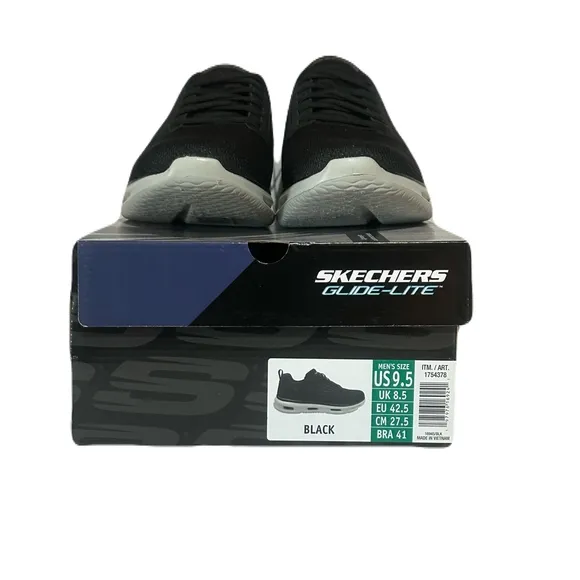 Skechers Glide-Lite Men's Classic Shoes Fit With Memory Foam (Black, Medium 9.5)