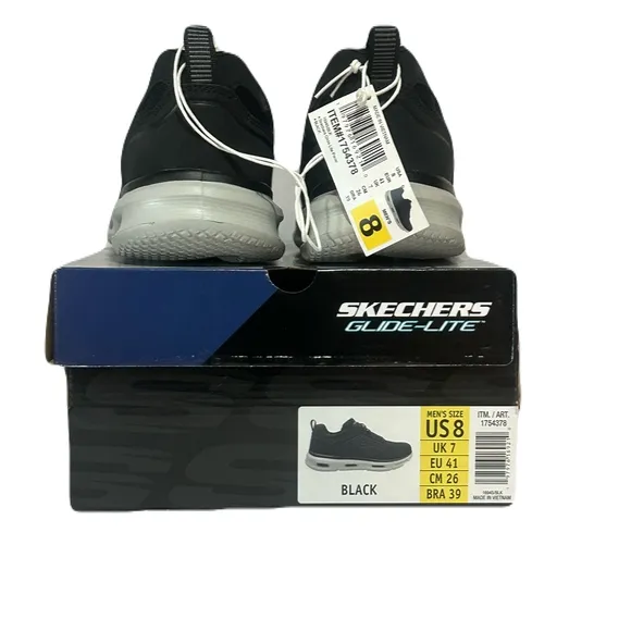 Skechers Glide-Lite Men's Classic Shoes Fit With Memory Foam (Black, Medium 9)