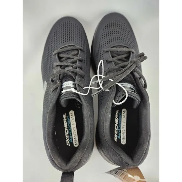 Skechers Light Weight Air Cooled Memory Foam Sneakers Black Work Shoes NEW Sz 13