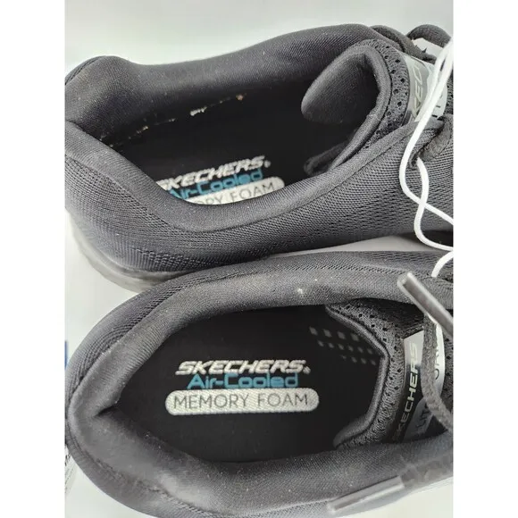 Skechers Light Weight Air Cooled Memory Foam Sneakers Black Work Shoes NEW Sz 13