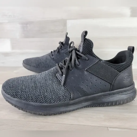 Skechers Men's Classic Fit Delson Camden Sneaker Walking Shoes Black Size 12