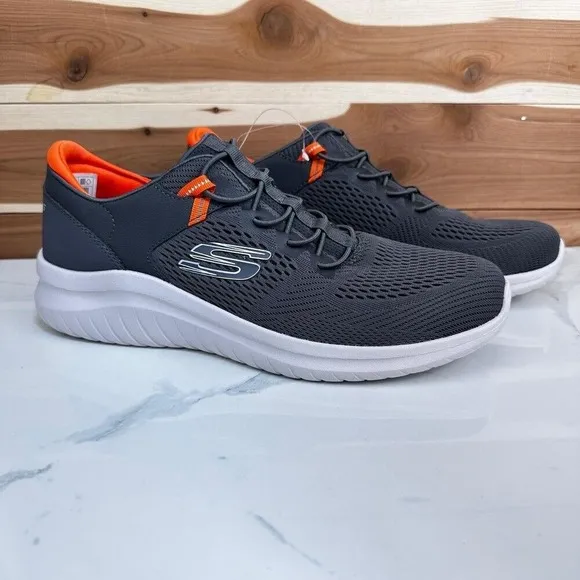 SKECHERS Men's Ultra Flex 2.0 Washable Memory Foam Shoes Gray Size US 10