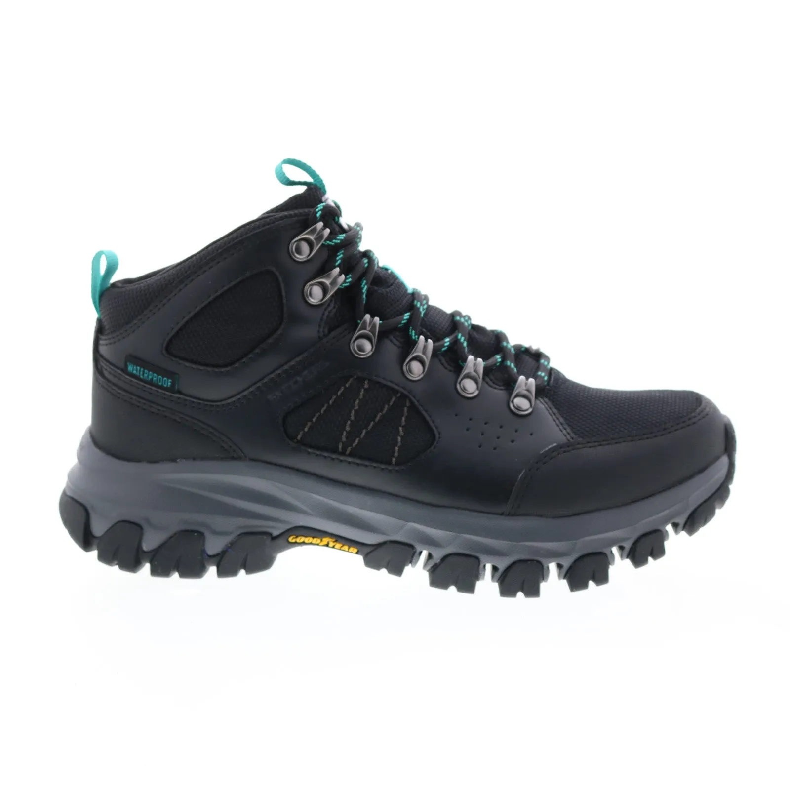Skechers Relaxed Fit Edgmont Hiking 158500 Womens Black Leather Hiking Boots