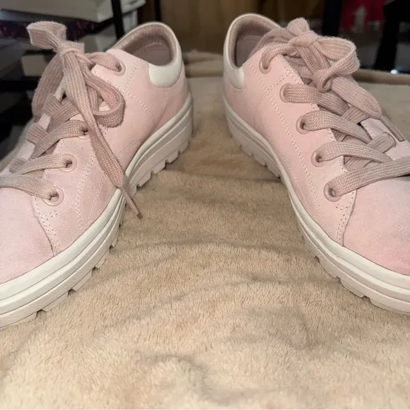 Skechers Street LA  Back Again Genuine Suede 73999 LTPink White Women’s Size 9