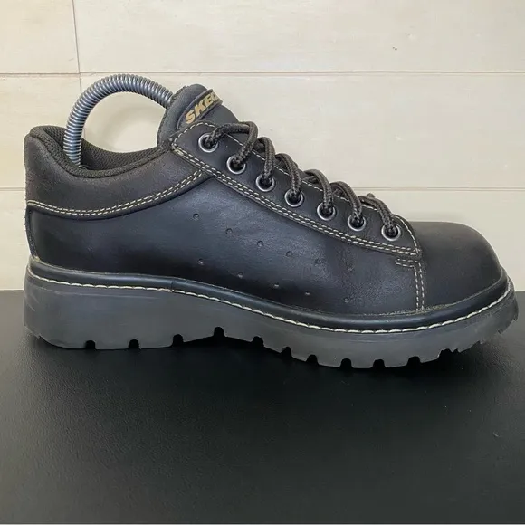 Skechers Vintage Y2K Sneakers Brown Leather Women's Size 8.5 Shoes Grunge