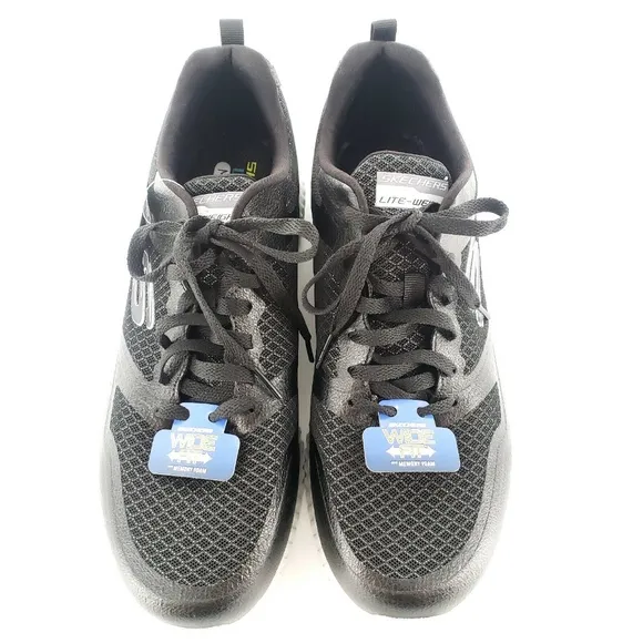 Skechers Wide Fit Memory Foam Lightweight Shoes Mens 9 Black
