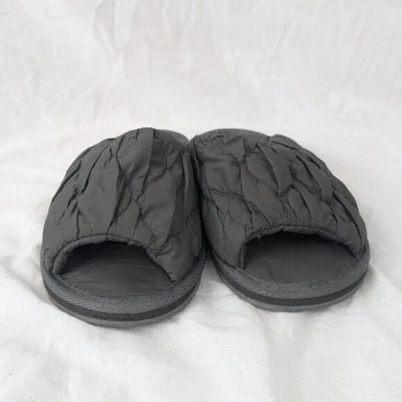 Skims Gunmetal Quilted Slippers Size 9.5 Women