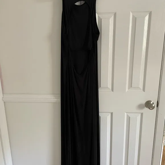 SKIMS Smooth Lounge Open Back Maxi Dress Black