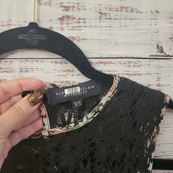 Slate &amp; Willow XS Lace Yoke Maternity Shift