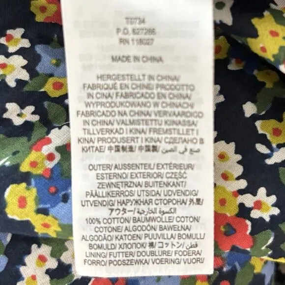 [SOLD OUT] Boden Size 2 / 4 Corinne Black Multi Floral Cotton A-Line Midi Skirt