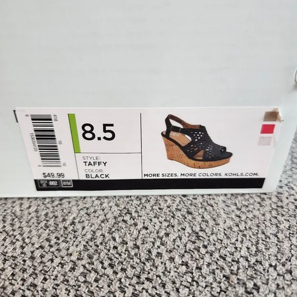 Sonoma Taffy Women's Black Woven Wedge Platform Sandals Size 8.5