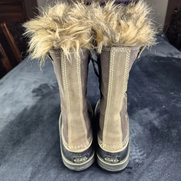 SOREL Joan of Arctic Suede Faux Fur Trim Insulated &amp; Waterproof Snow Boots 8