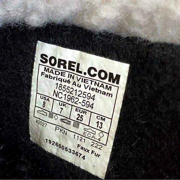 SOREL kids iris plum purple black yoot pac nylon rubber fur trim snow boots