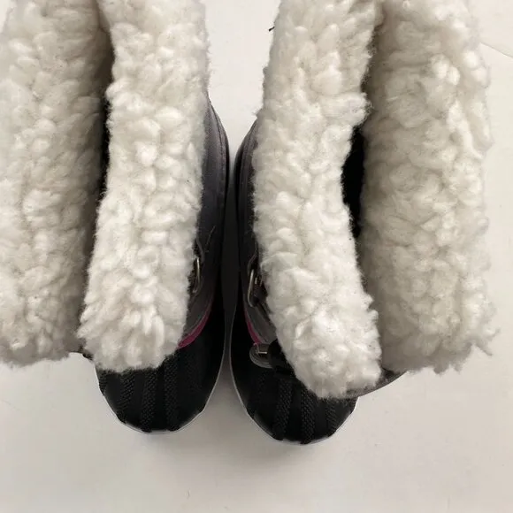 Sorel Kids Yoot Pac Nylon Snow Boots Waterproof Winter Shoes - Gray/Pink Youth 1