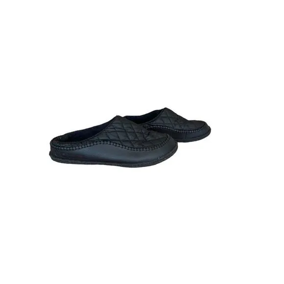Sorel Mens Black Burma Cozy Mule Slip-On Quilted Puffer Flat Mule Slippers Sz 9
