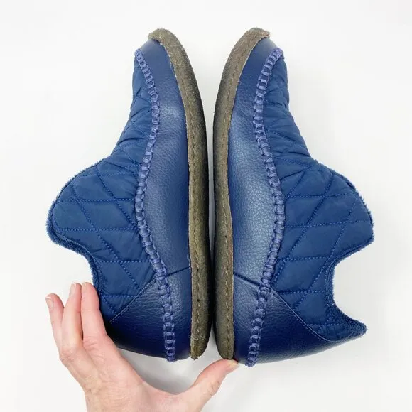 Sorel Navy Blue Manawan Quilted Nylon Bootie Slippers Men's Size 11 VGUC Slip-On
