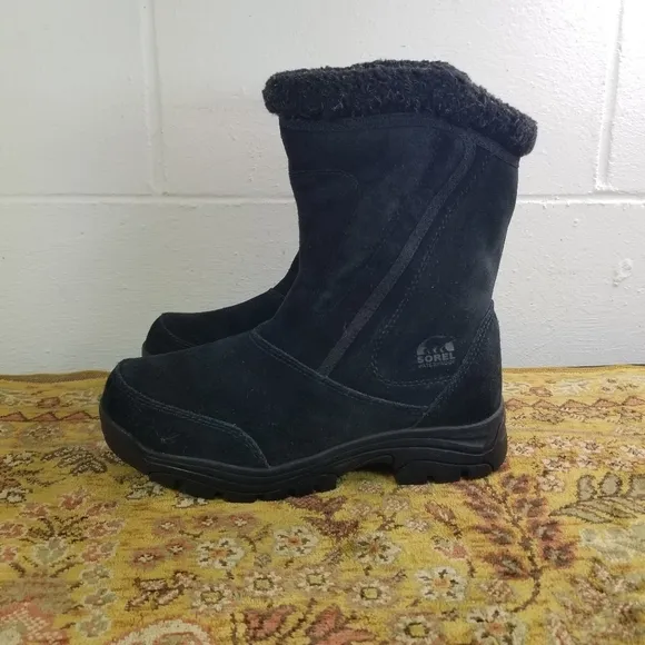 Sorel Waterfall black suede insulate winter boots