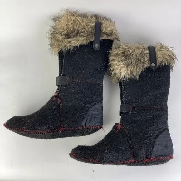SOREL Women 8.5 Joan Arctic Heavy Snow Boots Fur felted liners Suede Waterproof