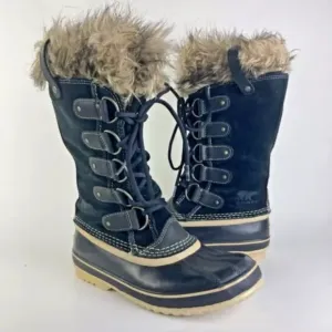 SOREL Women 8.5 Joan Arctic Heavy Snow Boots Fur felted liners Suede Waterproof