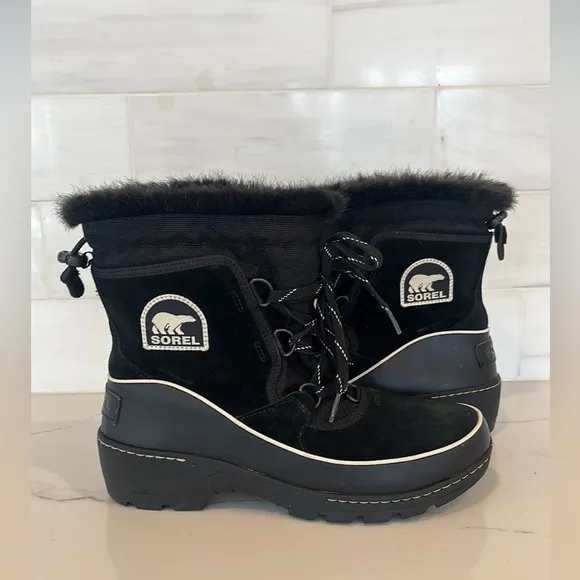 Sorel Women's Black TIVOLI WATERPROOF SUEDE WINTER BOOTS