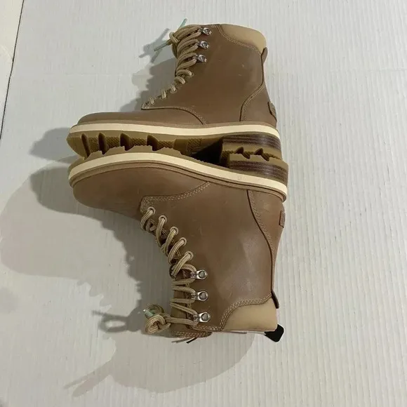 Sorel Women's Lennox Lace STKD Waterproof Boots Ceramic/Canoe Hiking Commuting