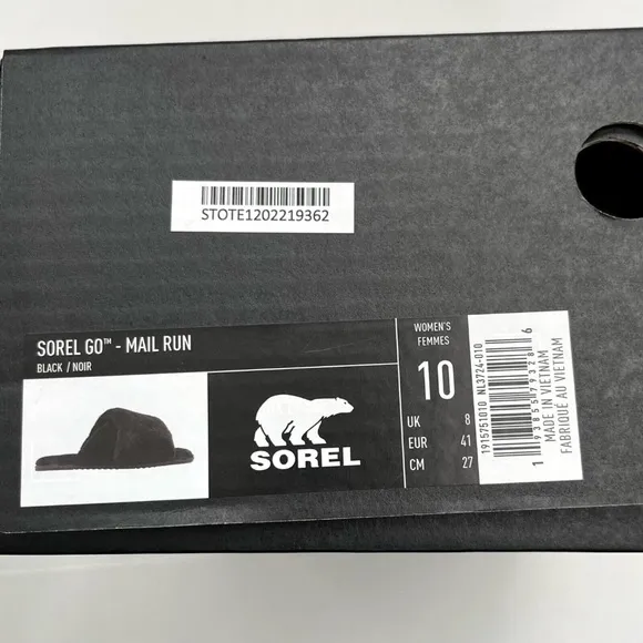 Sorel Womens Slippers Go Mail Run Black Fluffy Slip On Lounge Comfort Size 10