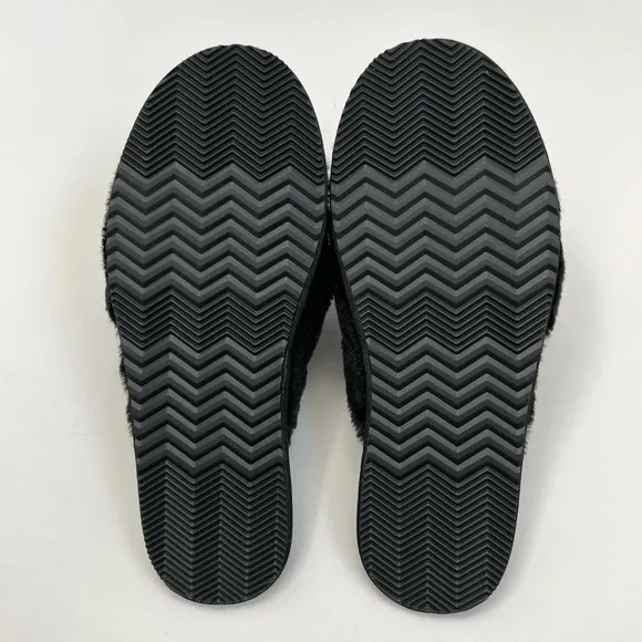 Sorel Womens Slippers Go Mail Run Black Fluffy Slip On Lounge Comfort Size 10