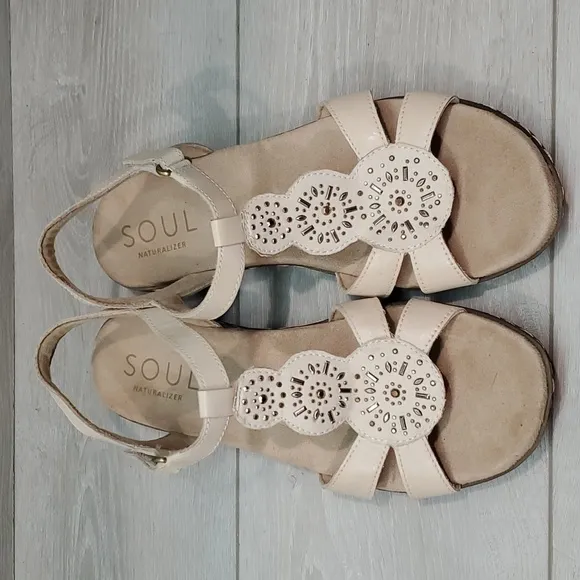 Soul Naturalizer Womens Belle Leather Strap slingback Sandals shoes sz 10M