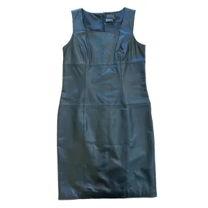 Spenser Jeremy Womens Size 8 Sheath 100% Lamb Leather Black Lined Dress Classic