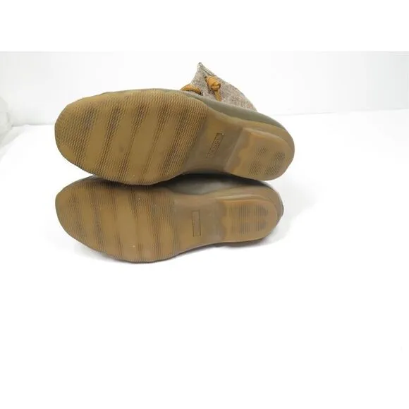 Sperry Saltwater Heavy Linen OLIVE Duck Boots Waterproof Rain Boots Women Size 7