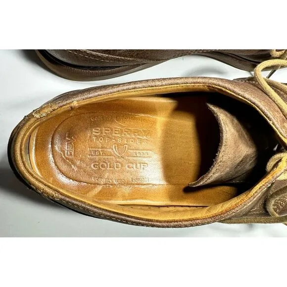 Sperry‎ Top Sider Gold Cup Mens Sz 12M Bellingham Cap Toe Brown Shoes STS10229