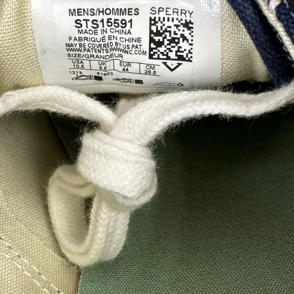 Sperry Top-Sider Shoes Men's 10.5 Cloud CVO Navy Sneakers Canvas Casual Lace Up