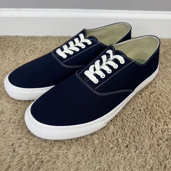 Sperry Top-Sider Shoes Men's 10.5 Cloud CVO Navy Sneakers Canvas Casual Lace Up