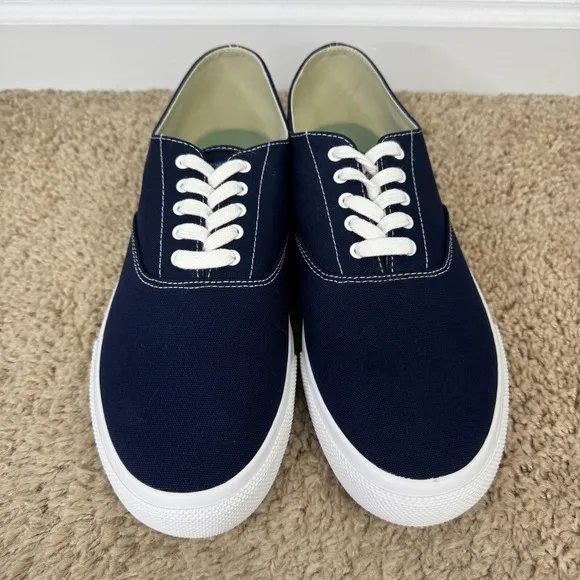 Sperry Top-Sider Shoes Men's 10.5 Cloud CVO Navy Sneakers Canvas Casual Lace Up