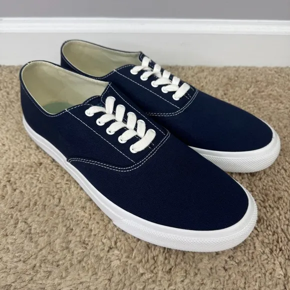 Sperry Top-Sider Shoes Men's 10.5 Cloud CVO Navy Sneakers Canvas Casual Lace Up