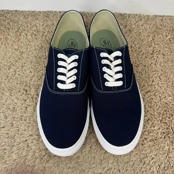 Sperry Top-Sider Shoes Men's 10.5 Cloud CVO Navy Sneakers Canvas Casual Lace Up