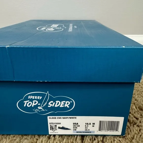 Sperry Top-Sider Shoes Men's 10.5 Cloud CVO Navy Sneakers Canvas Casual Lace Up