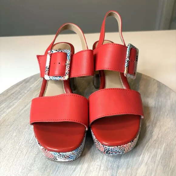 Spring Step Women's Azucar Red Mosaic Slingback Sandals US Size 8.5 / 9