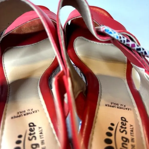 Spring Step Women's Azucar Red Mosaic Slingback Sandals US Size 8.5 / 9