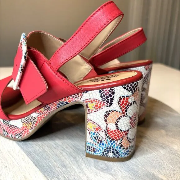 Spring Step Women's Azucar Red Mosaic Slingback Sandals US Size 8.5 / 9