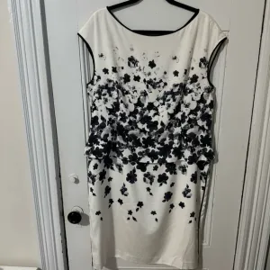 St. John Classic black and white peplum Dress