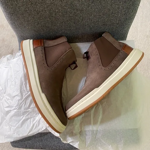 STACY ADAMS Men's Brown Suede Sneaker Shoes
