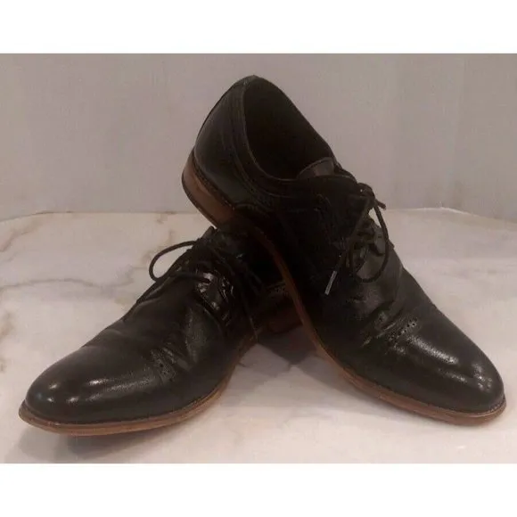 Stacy Adams Shoes Dickinson Cap Toe Oxford Classic Black Leather Men's Size‎ 13M