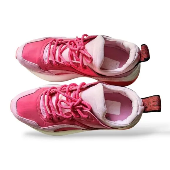 Stella McCartney eclipse pink red leather suede platform sneakers womens 37 Euro