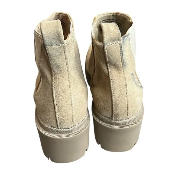 Steve Madden Boots Womens 10M Hadlee Chunky Platform Chelsea Bootie Brown Suede