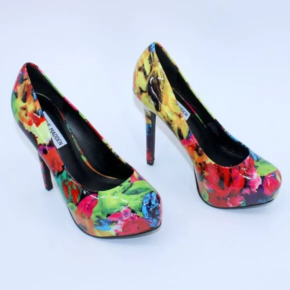Steve Madden Nala Platform Stilettos Floral 7.5