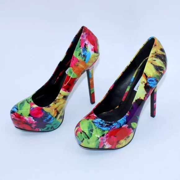 Steve Madden Nala Platform Stilettos Floral 7.5