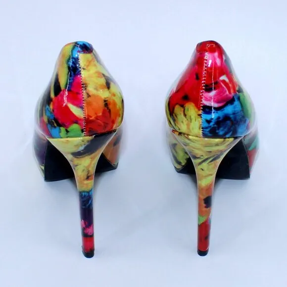 Steve Madden Nala Platform Stilettos Floral 7.5