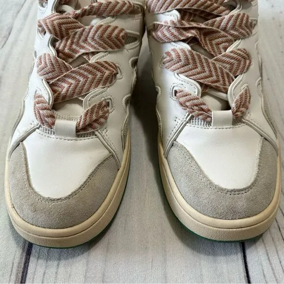 Steve Madden Roaring Platform White/Green Double-Laced Fashion Sneakers size 10